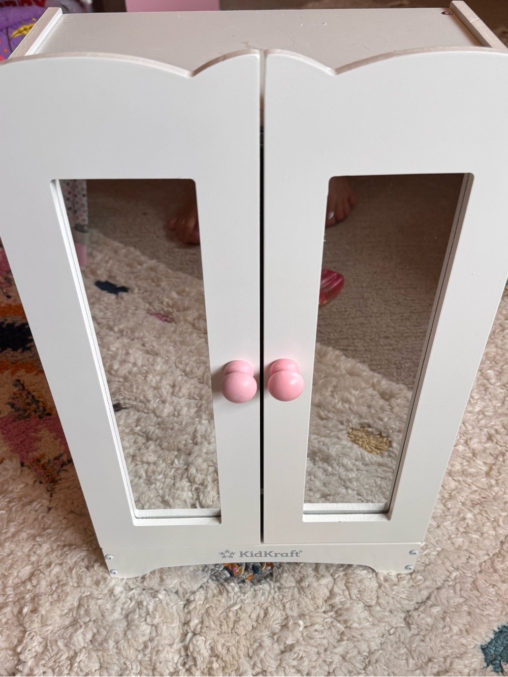 KidKraft White & Pink Doll Armoire